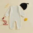thumbnail image 4 of newwalpole My First New Years Baby Girl Outfit Embroidered Long Sleeve Romper Onesie Infant Ribbed Bodysuit with Hat Beige for Size 9-12 Months, 4 of 4