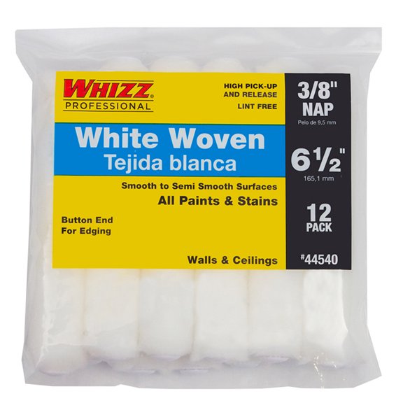 Whizz Woven 6.5 in. W x 3/8 in. Mini Paint Roller Cover 12 pk