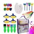 thumbnail image 1 of 25 piezas de pinceles para niños, pinceles de pintura lavables, juego de pinceles de esponj MABOTO  Herramientas de pintura, 1 of 7