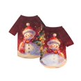 thumbnail image 2 of Snowman Winter Printed Dog Sweatshirt Soft Lightweight Short Sleeve Pet Shirt Comfortable Christmas Outfit for Indoor and Outdoor Activities (Deep Red,XL), 2 of 9