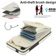 thumbnail image 3 of Phone Case for Samsung Galaxy S24 Plus S24+ 5G Wallet Cover with Tempered Glass Screen Protector and Wrist Strap Ring RFID Blocking Card Holder Slot Cell S24plus 24S + S 24 24+ Women Off White, 3 of 12
