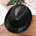 thumbnail image 5 of Rswnyirn Kids Boys Tuxedos Blazer Suit Sparkly Sequin Long Sleeve Lapel Jacket with Hat Children's Black 16, 5 of 6