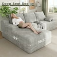 thumbnail image 4 of 104" Cloud Sectional Couch with L-Shape Chaise, Modern Modular Sofa with Deep Seat, Upholstered Couches with Back Cushion for Living Room Bedroom, No Assembly Required, White Grey (Corduroy Fabric), 4 of 11