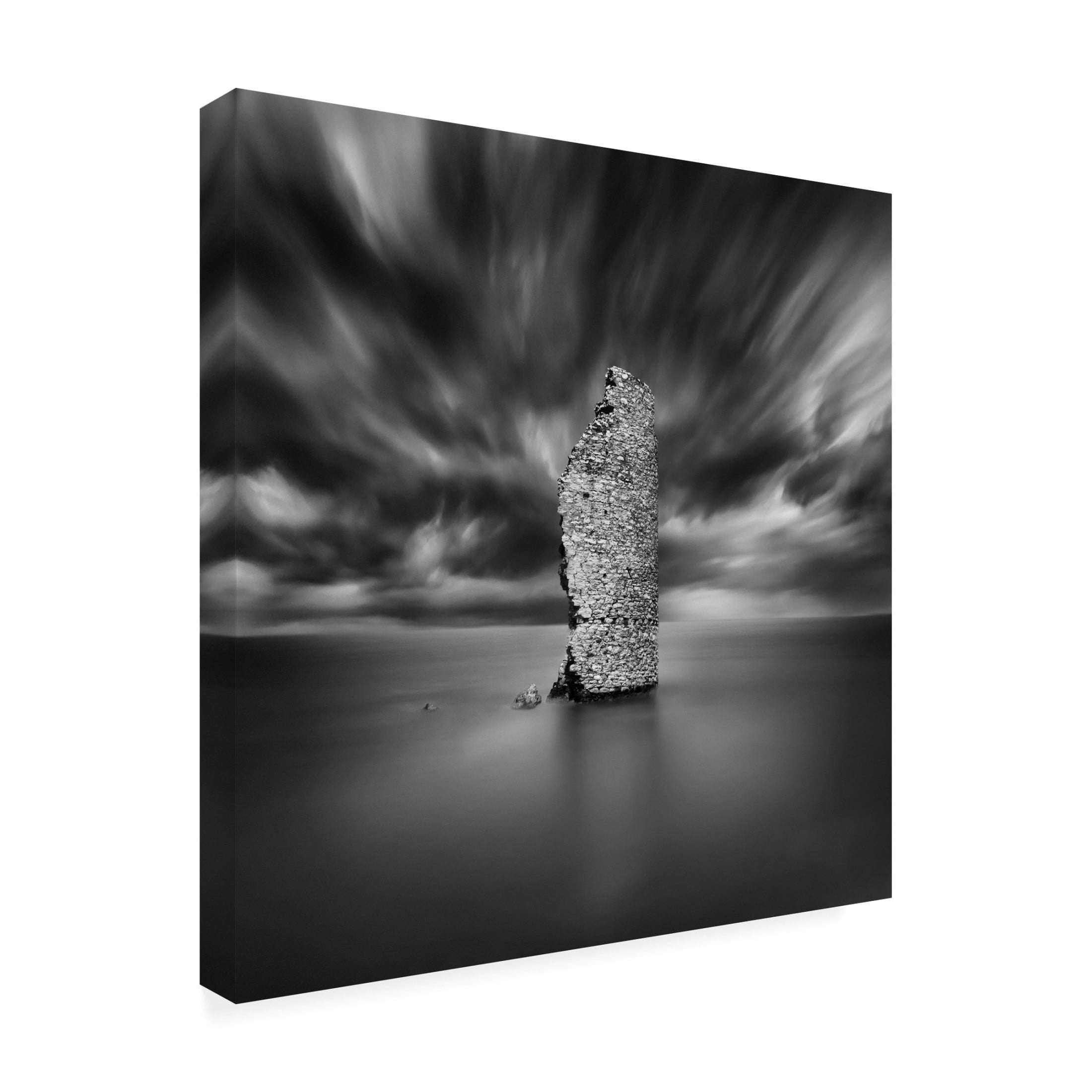 Canvas Wall Art - George Digalakis 'Ruined Windmill' Wall Art for Living Room, Bedroom, or Office Décor by Trademark Fine Art - 35 x 35 Inches