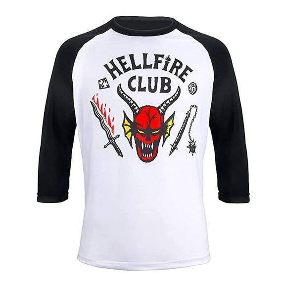 Adults Stranger Things Season 4 Hellfire Club 3/4 Sleeve T-shirt Tops