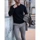 thumbnail image 4 of Jersey de cuello redondo para hombre Jersey de punto Jersey de punto fino Jersey de invierno para hombre (XXL), 4 of 5