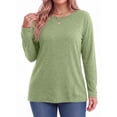 thumbnail image 2 of MOSHU 3 Pack T Shirts for Women Crew Neck Plus Size Women Shirts Long Sleeve Tees Casual Basic Fall Tops, 2 of 9