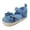 Blue, variant on Girls First Summer Sandals Soft Sole Toddler Flat Shoes with Ruffled Design,12-18 Months
