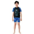 thumbnail image 4 of Gunia Toddler Swimsuit Boy 3 Piece Boys Swim Set Short Sleeve Boys Swim Shirt Boy Swim Trunks Rash Guard Bathing Suits Blue 5-6 Years, 4 of 9
