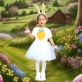 thumbnail image 2 of Girls' Easter Dress Set Bunny Animal Dance Decorated Play Headband Tulle Skirt Yellow 9Y-10Y, 2 of 3
