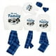 thumbnail image 1 of Pijamas familiares navideños a juego, diseño exclusivo navideño, conjunto de pijamas a cuadros azules con oso polar, familia, 2023, 1 of 3