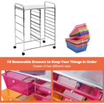 thumbnail image 3 of KOTEK 15-Drawer Rolling Storage Cart, Multipurpose Mobile Utility Cart with 4 Wheels, Home Office School Tools Scrapbook Paper Organizer (Multicolor), 3 of 7