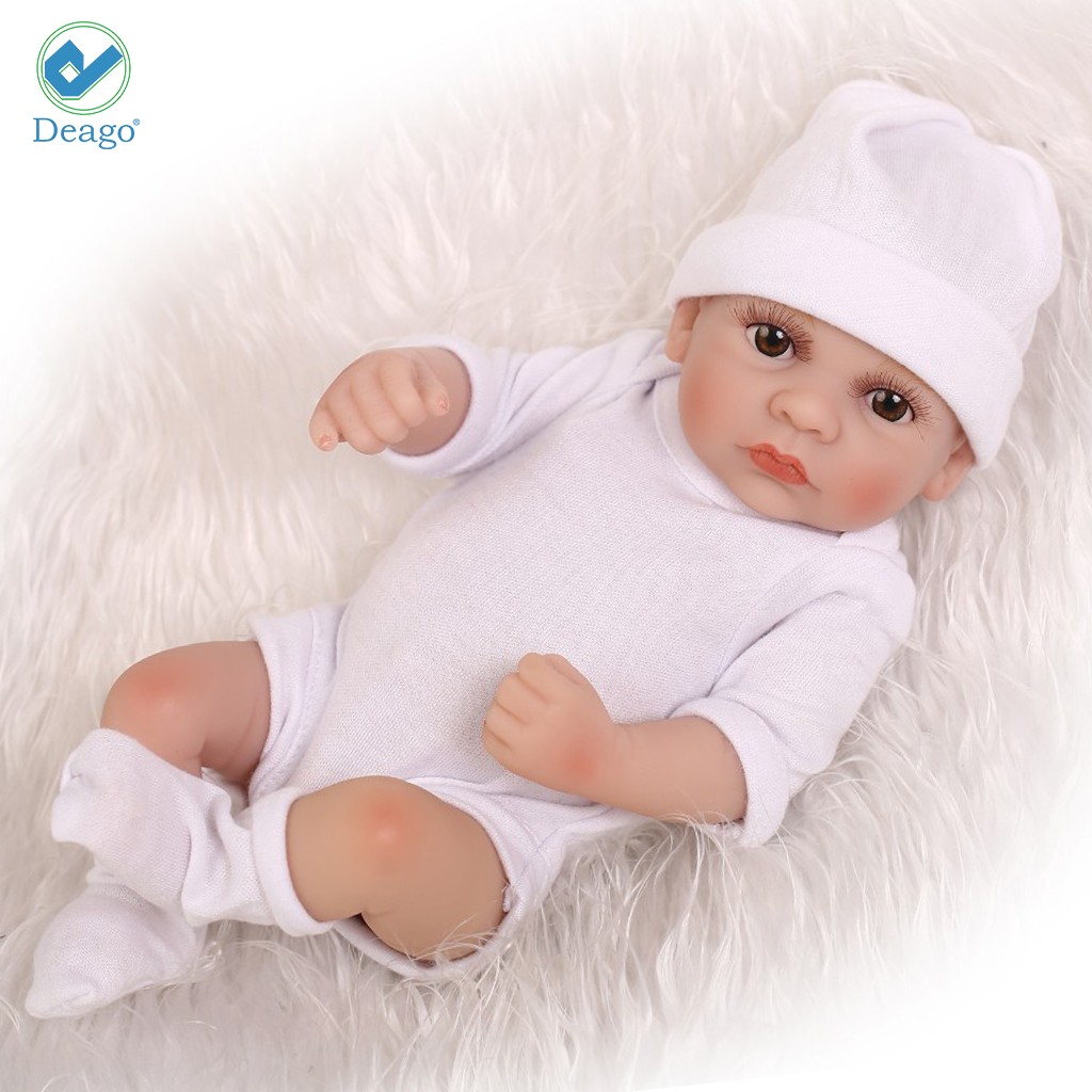 Deago Reborn Newborn Baby Realike Doll Handmade Lifelike Silicone Vinyl Weighted Alive Lovely Cute Doll Gifts 11" (Boy)