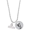 thumbnail image 1 of Delight Jewelry I 'Heart' Fastpitch Silvertone Script Initial Disc - G - Charm Necklace, 20"+3", 1 of 4