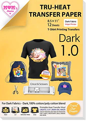 3 Sheets A4 Inkjet Heat Transfer Paper Iron On Transfer Paper 2.0 for White and Light T Shirts Fabrics NO Mirror Print,Easy to Iron On TransOurDream Tru-Transfer Paper TRANS-04-3