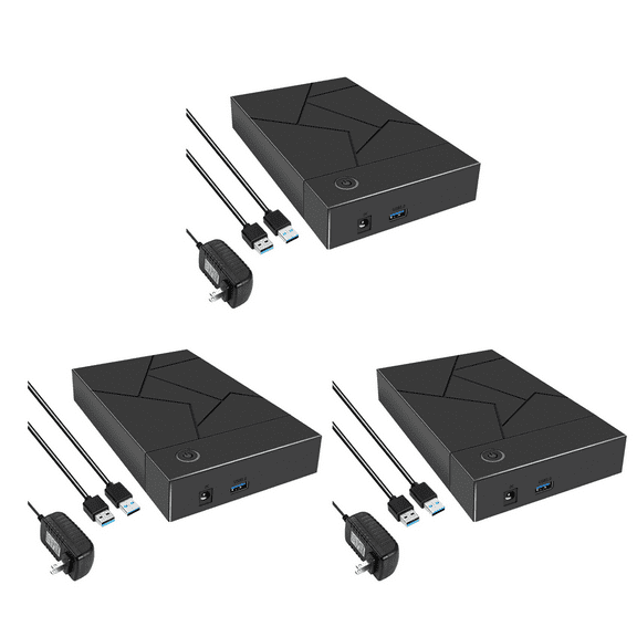 3X 3.5 Inch HDD Enclosure USB 3.0 to SATA Hard Drive Case SSD Enclosure External Solid State Hard Drive Disk Box-US Plug