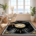 thumbnail image 3 of Design&I 4'x6' Ultra Soft Area Rug, Vintage Record Player Distressed Rays Concentric Aesthetic Rings None Fluffy Washable Non Shedding for Bedroom Living Room Home Office, 3 of 7