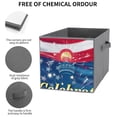 thumbnail image 3 of Set of 6 Collapsible Oxford Fabric Storage Cubes with Handles, Foldable Closet Organizer Bins for Clothes, Toys, Shelves, Home & Kitchen Celebrate Freedom 4th of July, 3 of 7