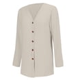 thumbnail image 5 of Pyhlmscde Women's Solid Color Loose Long Sleeve Cardigan Coat, Cardigan Sweaters for Women, Womens Jacket, Womens Tops, 5 of 5