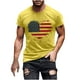 thumbnail image 1 of Mens Casual Manga Corta Botón Abajo Camisetas Estados Unidos Bandera Impresión Cuello Redondo Suéter Camiseta, Poliéster Casual Uso Diario para Hombres, 1 of 5