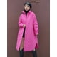 thumbnail image 2 of Chaqueta larga recta de invierno para mujer, abrigo a la moda con cinturón, chaqueta acolchada holgada y cálida, abrigo con patrón de rombos, Tops informales, prendas de vestir, 2 of 4
