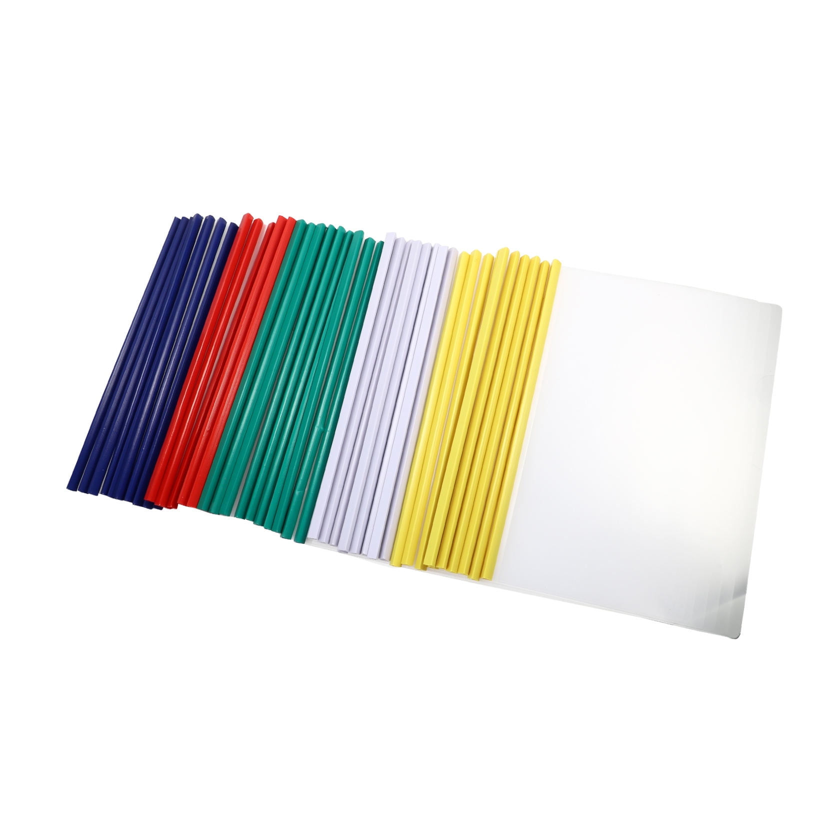 LABSERRON 50pcs Transparent File Draw Rod Folders Document Organizers With Case For School Office And Personal Use