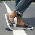 thumbnail image 5 of Willtoo Platform Sneakers for Women - Comfortable Slip On Shoes with Bow Gray, 5 of 6