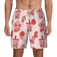 thumbnail image 3 of Uemuo Milk Tea Pattern Mens Swim Trunks Quick Dry Board Shorts with Mesh Lining, Stretch Beach Shorts Quick Dry No-Chafing Board Shorts-Medium, 3 of 9