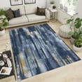 thumbnail image 2 of Navy Blue Ink Marble Area Rug, Luxurious Blue Gold Plated Texture Washable Rugs, with Anti-Slip Easy Clean Carpet for Living Room Bedroom Kitchen Dining Room Home Office-3x4ft, 2 of 7