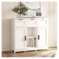 thumbnail image 4 of 35” Morden Buffet Sideboard Cabinet with Doors and Drawers, Coffee Bar Cabinet, Sideboard with Storage, Kitchen Buffet for Living Room, Kitchen, White, 4 of 7