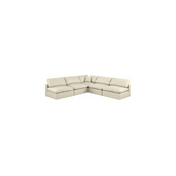 Meridian Furniture Comfy Cream Faux Leather Modular Sectional