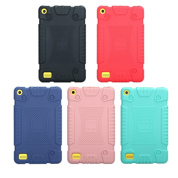 PAMINGONO 1Pack Black Silicone Tablet Case for Fire 7 2017 Release with Anti-Slip and Drop Protection
