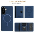 thumbnail image 4 of ELEHOLD Case for Samsung Galaxy A26 5G, 2-in-1 Detachable Magnetic Wallet Case with Card Holder, RFID Blocking Shockproof PU Leather Cover with Kickstand,Darkblue, 4 of 5