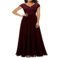 thumbnail image 1 of Robe de Bal Maxi Femmes Dentelle Patchwork Dos Nu V Cou Élégante Soirée Robe de Cocktail, 1 of 6