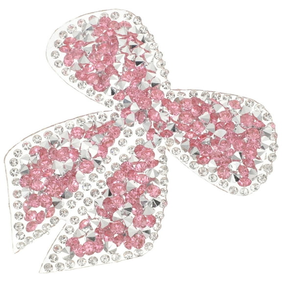 OUNONA Rhinestone Applique Patch Decorative Sewing Bowknot Patch Bowknot Iron On Patch Clothing Decor