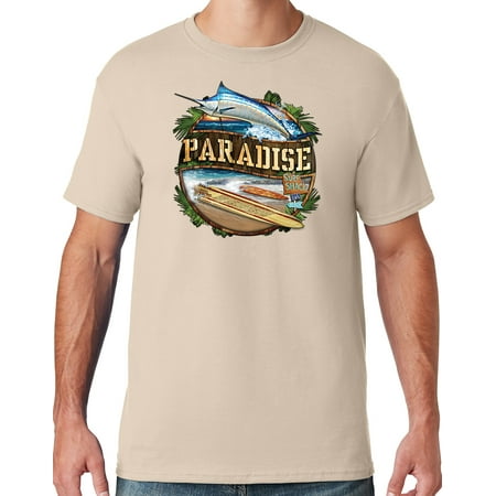 Mens Manu Bay Surf Company PARADISE SURF SHACK MARLIN T-shirt 3XL Sandstone