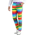 thumbnail image 4 of INSPIRE CHIC Rainbow Striped Dress Pants for Men's Contrast Color Regular Fit Trousers, 4 of 6
