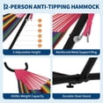 thumbnail image 5 of COZONY Double Hammock with Steel Stand, Portable Outdoor Hammock with Carry Bag, Heavy Duty 450 lbs Capacity Hammock for Yard Garden Patio Camping, Black rainbow stripes, 5 of 7