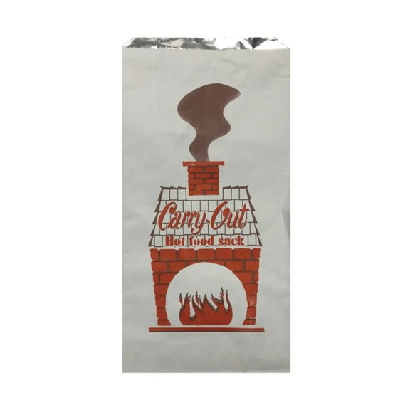 Foil Hot Food Bag 500 ct Half Gallon 7.25" x 3" x 14" - Case - 500 Units