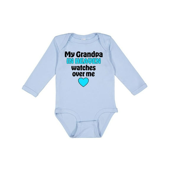 Inktastic My Grandpa in Heaven Watches over Me Boys or Girls Long Sleeve Baby Bodysuit