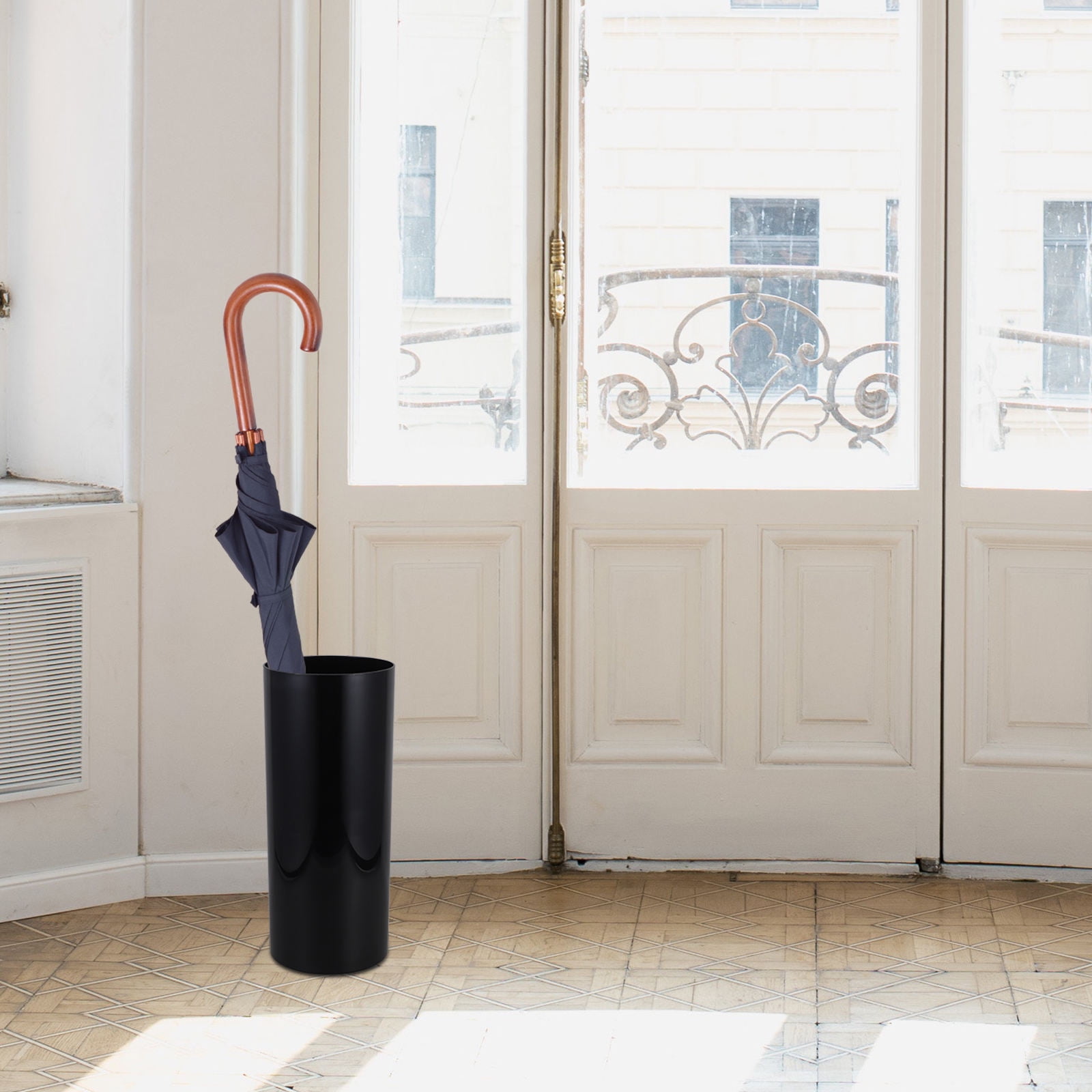 GOOHOCHY Umbrella Holder for Entryway 1 Set Umbrella Stand Keeps Floors Dry Tidy Plastic Round Rack Storage Bin 13 76 Inch