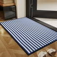 thumbnail image 1 of Puntoco Alfombrilla de baño a rayas para puerta de baño, alfombrilla antideslizante para puerta de baño, alfombrilla de secado rápido que absorbe el agua para el baño, tamaño mediano, 1 of 3