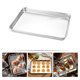 thumbnail image 4 of Bandeja para hornear de acero inoxidable, bandeja para hornear galletas, plato para barbacoa de acero inoxidable, bandeja para hornear postres, 4 of 6