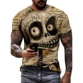 thumbnail image 4 of Camiseta de manga corta con cuello redondo y estampado gráfico de monstruo para hombre, ropa para hombre para verano, tejido de mezcla de poliéster suave y ligeramente elástico, 4 of 4