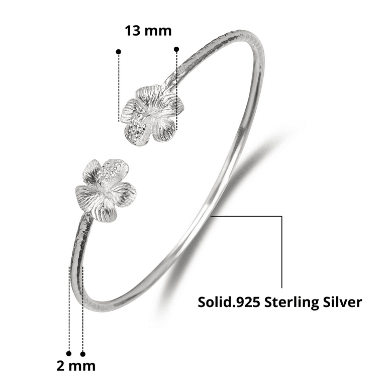 Flower .925 Sterling popular Silver West Indian Baby Bangles (Pair) (MADE IN USA)