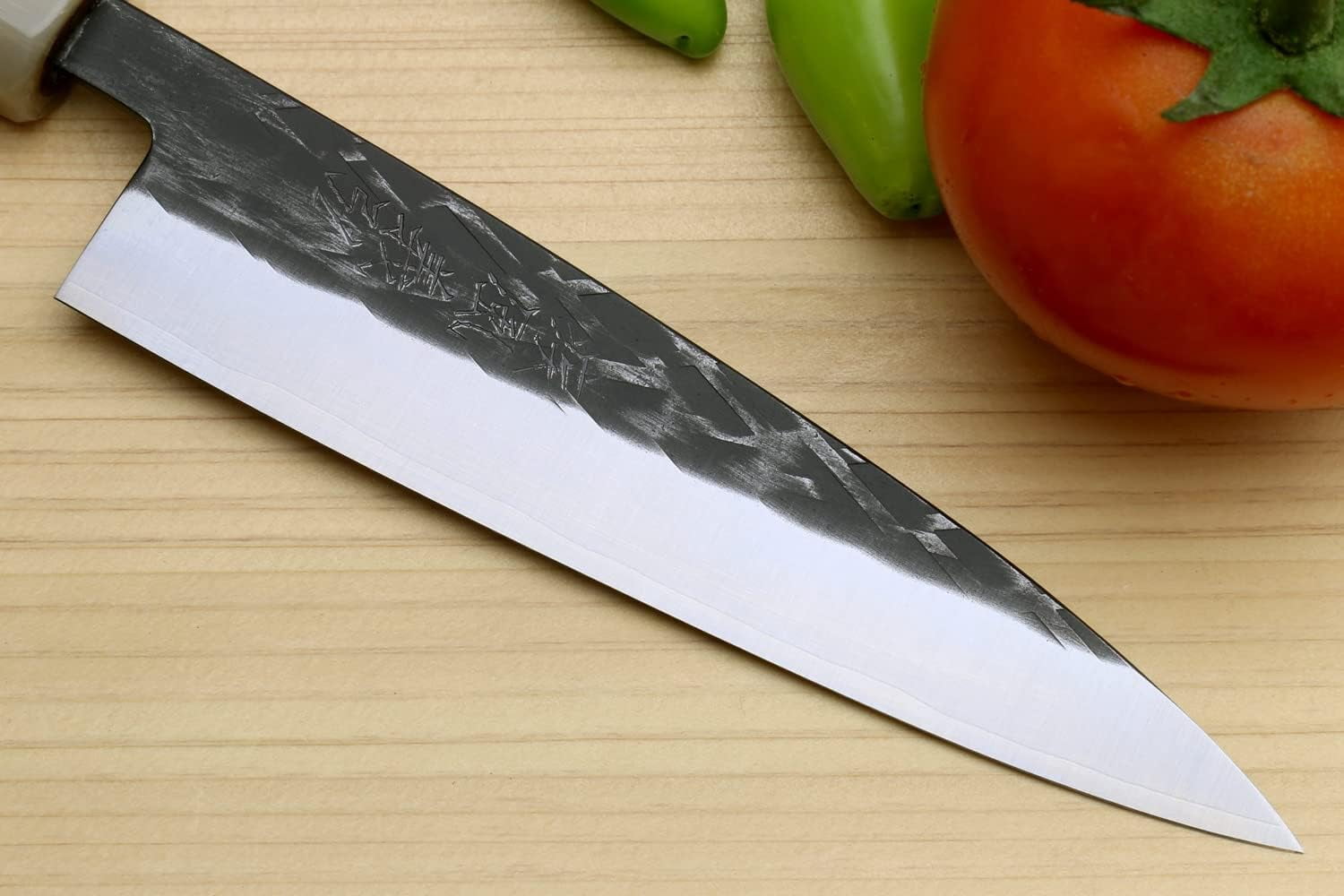 Yoshihiro Kurouchi Stainless Clad High Performance SLD Japanese Petty Utility Knife Ebony Handle (5.3"(135mm) & Saya)