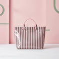 thumbnail image 3 of Striped PVC Tote Bag for Women Waterproof Large Capacity Beach Tote with Handles Lightweight Summer Pool Bag for Travel and Daily Use, 3 of 6