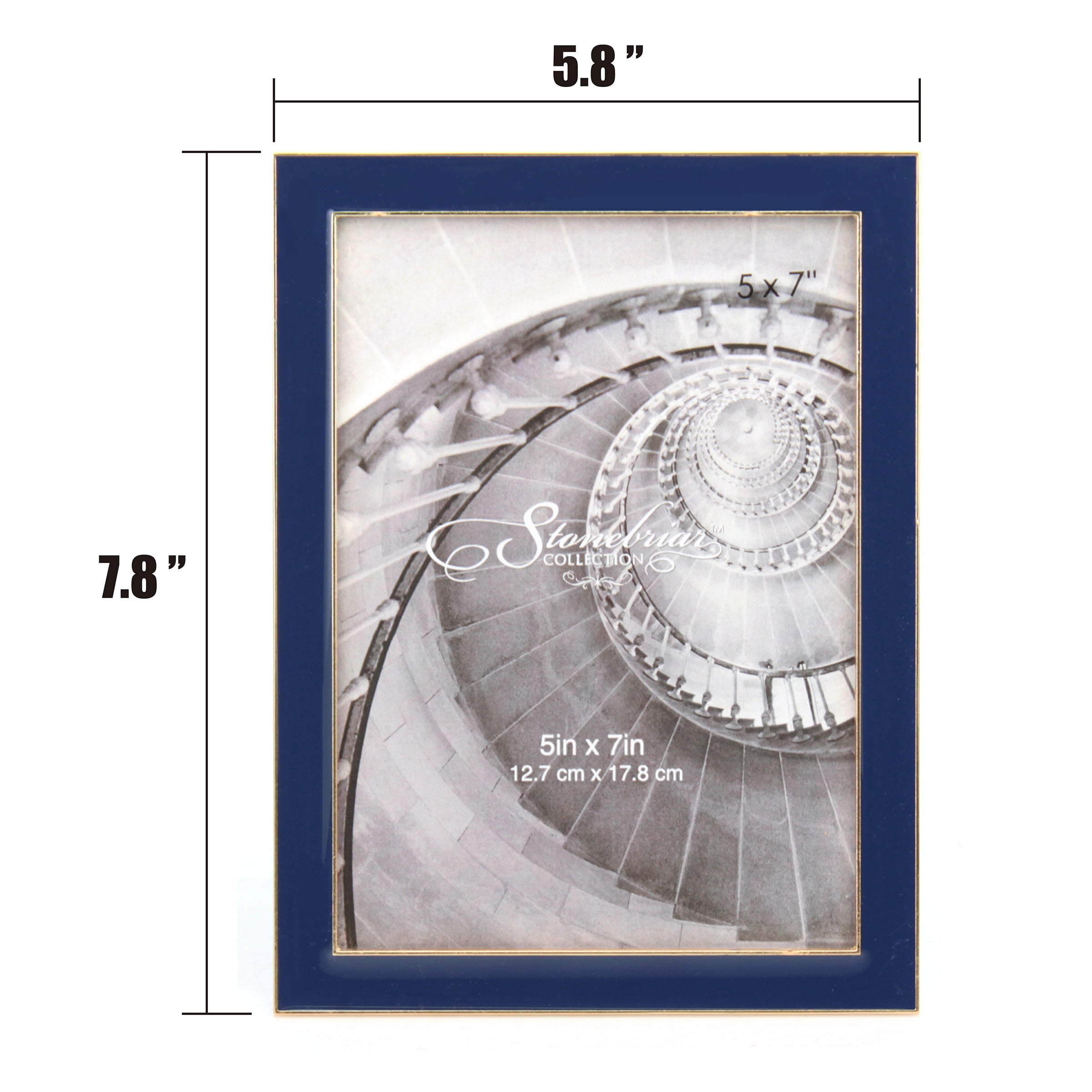 Stonebriar 5x7 Rectangular Epoxy Single Picture Frame with Easel Back, Navy Blue