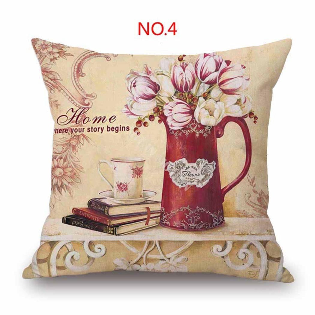 Home Decor 45*45cm Nordic Cushion Cover Cotton Linen Sofa Car Pillow Case Coffee 