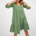 thumbnail image 2 of Sngxgn Womens Knit Dress Square Neck Long Sleeve Knee Length Dresses(Green,S), 2 of 5